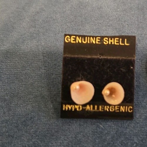 Vintage Natural Sea Shell Earrings Lot 2 Pairs Boho Coastal Dangle Stud Pearl