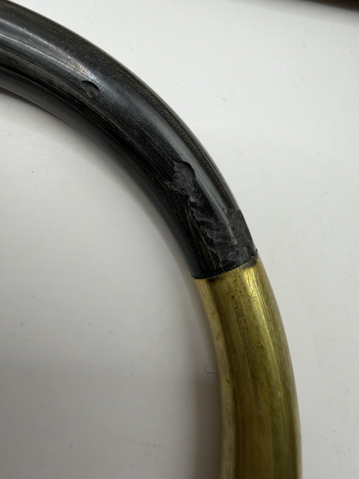 Vintage Black Coral Bangle Bracelet with Brass (SEE PHOTOS & DESCRIPTION)