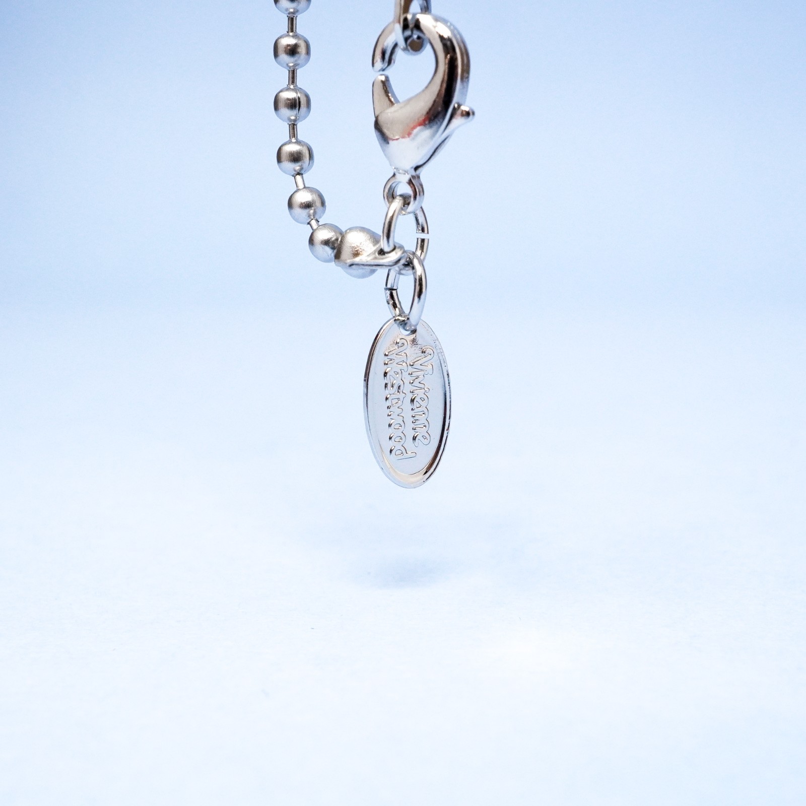 Vivienne Westwood Necklace Silver Large Square Hollow Orb Pendant With Gift Box