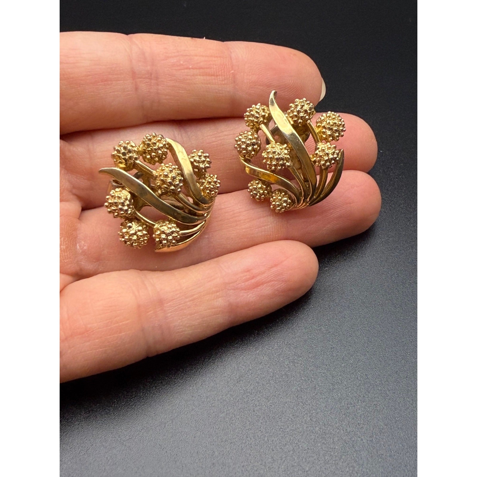 Lot Lisner Faux Pearl Brooch Crown Trifari Mimosa Earrings, Cat Stimmel Earrings