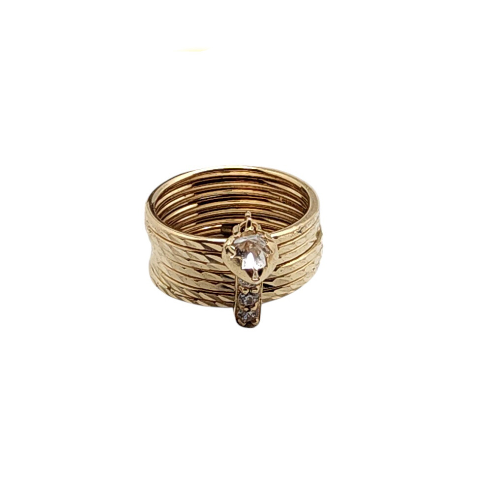 14K Seven Days with Heart Ring Size 6
