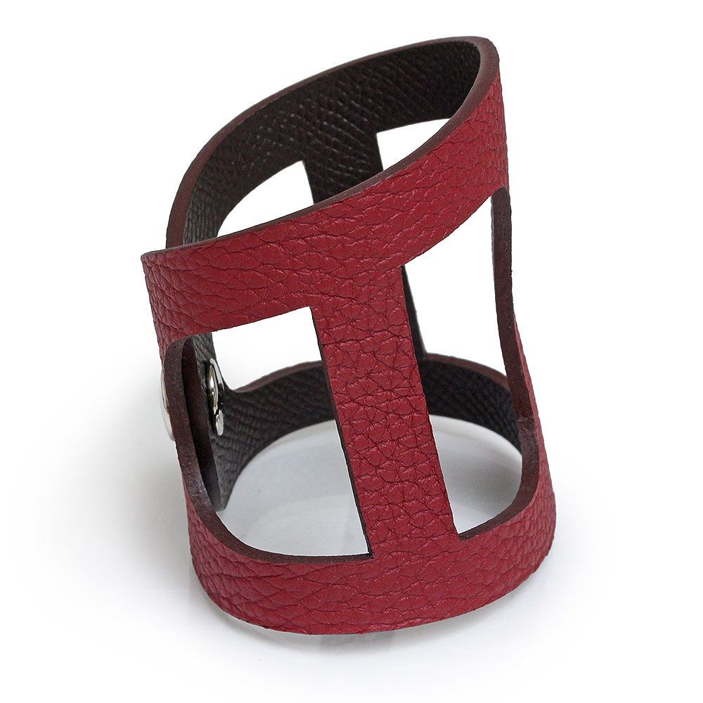 HERMES Petit H Nou Cheyne Dunkle Bracelet Togo Vau Epsom Leather Box Included