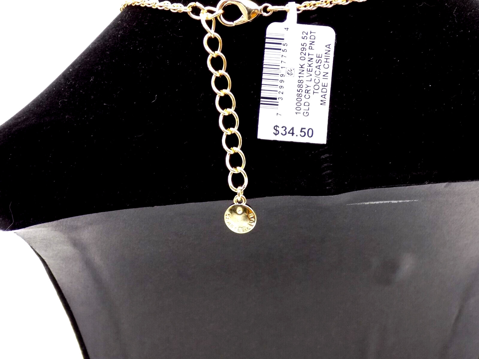 Charter Club Love Knot Pendant Necklace Gold Tone Pave Crystal 17″+ Retail $34.5