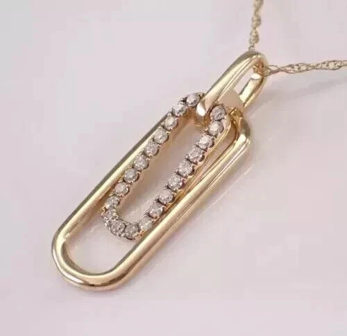 Women’s Charm Beauty Pendant Necklace Simulated Diamond 14K Yellow Gold Plated