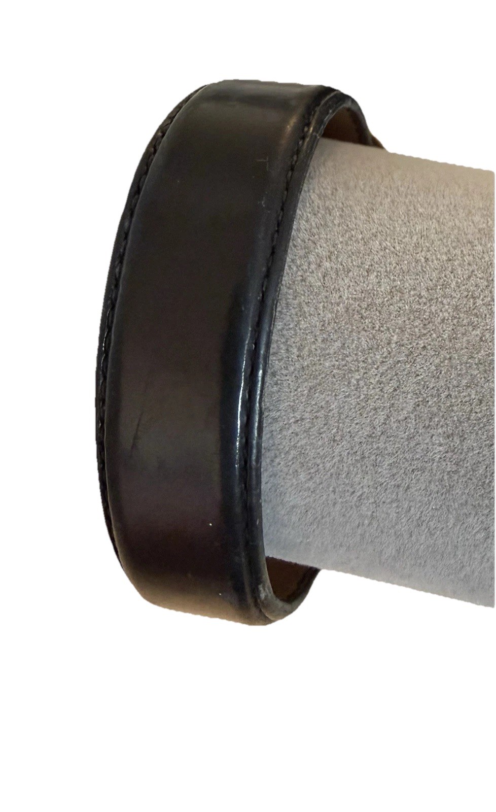 Hermes Black Leather Cuff Bracelet Made in France Signed Gold/Silver Hardware