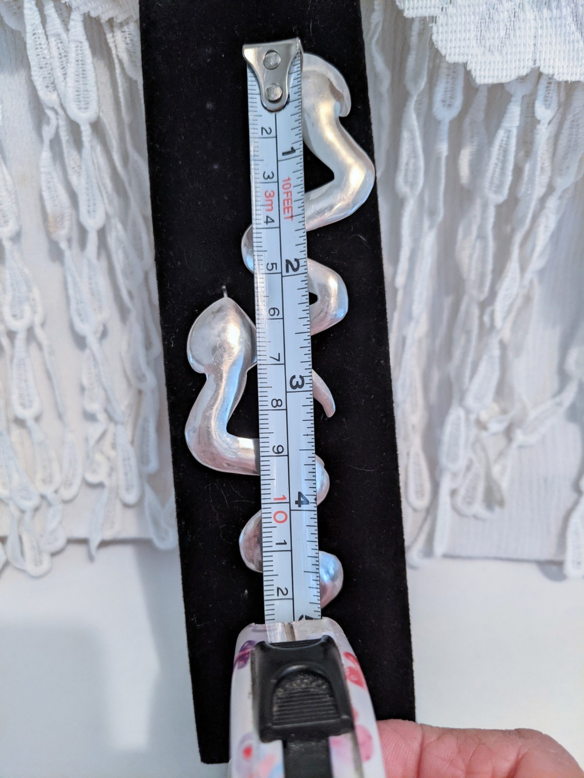 Edgy Crawling Snake Serpent Sterling Silver Long Hook Drop Earrings 3 1/4 Inch