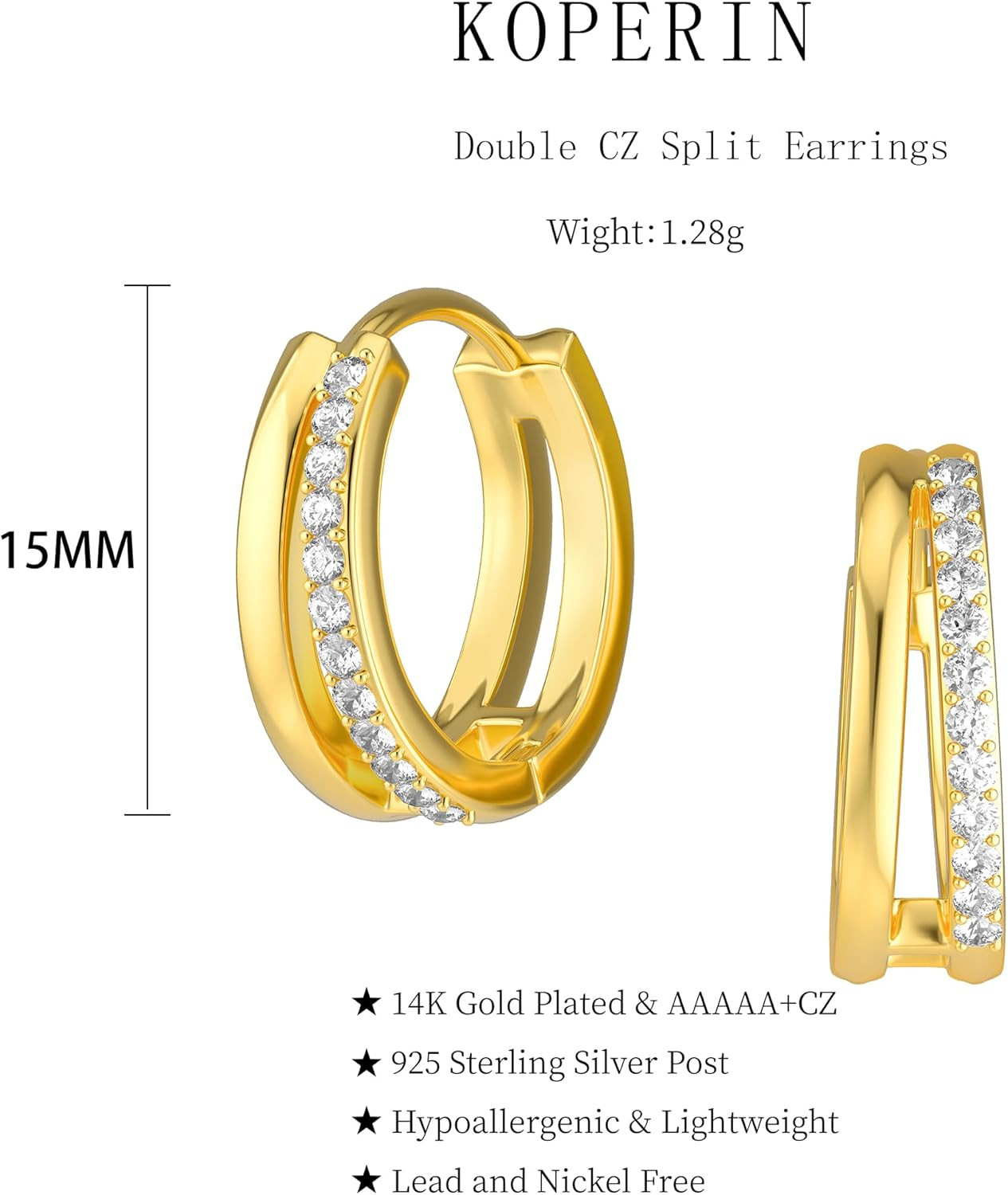 Dainty Small Hoop Earrings for Women -Trendy 14K Gold/Silver Plated Hypoallergen
