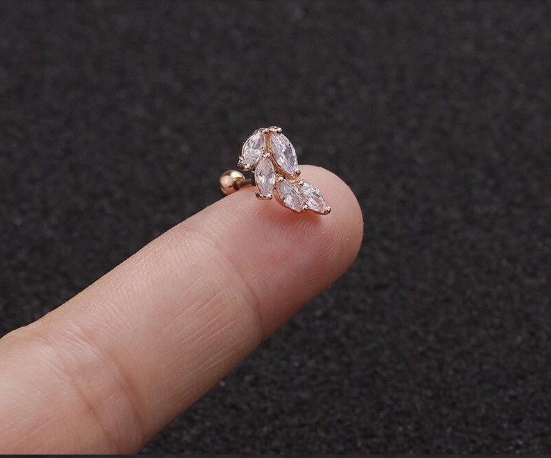 Beautiful Gold Silver Rose Cartilage Helix Conch Earrings Surgical steel Quality