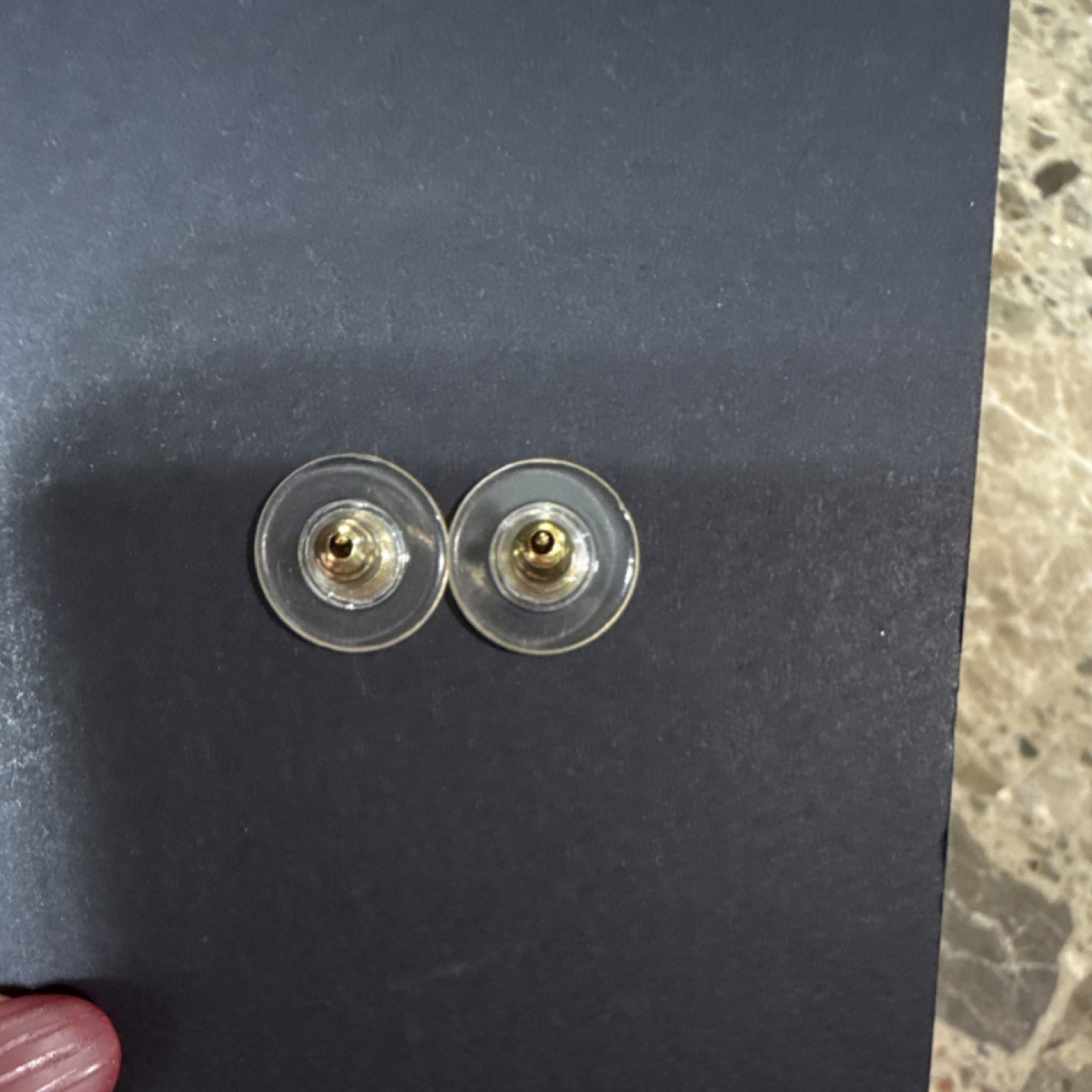 Rustic Cuff Gold Round Stud Earrings Metal Plastic Signs & Symbols Theme