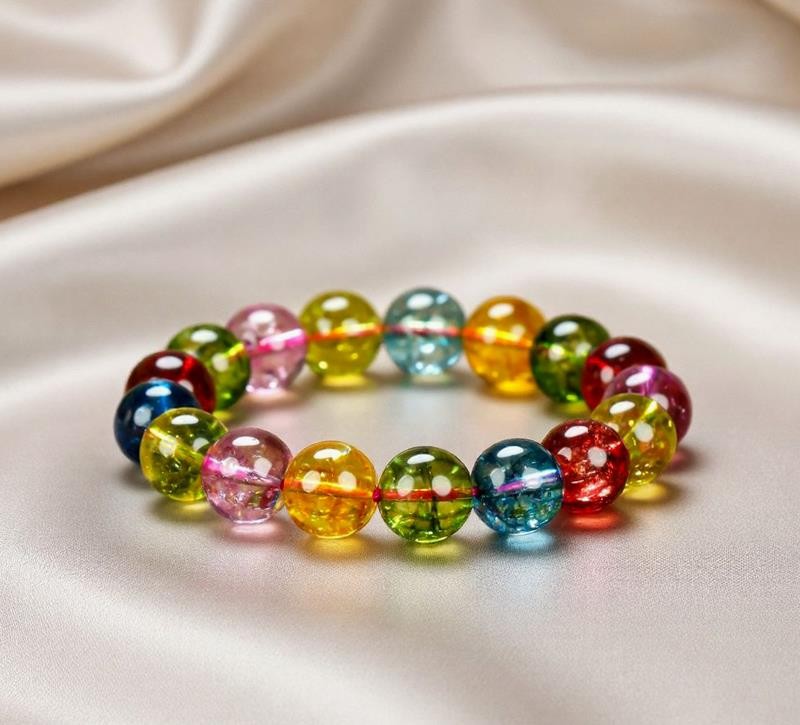 Lady Girl Women Multiple Crystal Beads Bracelet Jewelry Family Gift Box DD167
