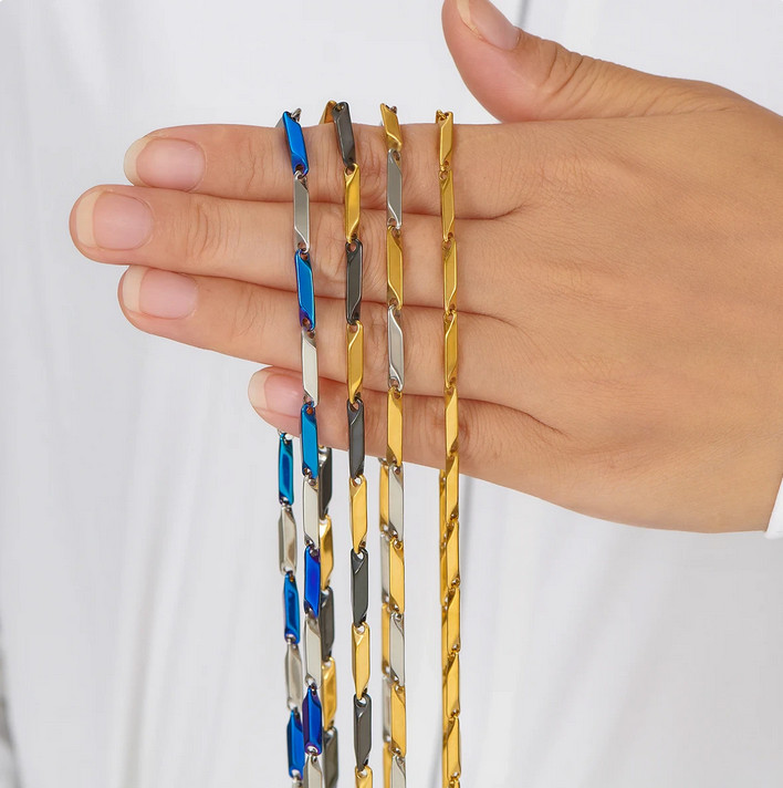 Quality 316L Stainless Steel 3MM Military Grade Bamboo Chain Necklace (20″, 24″)