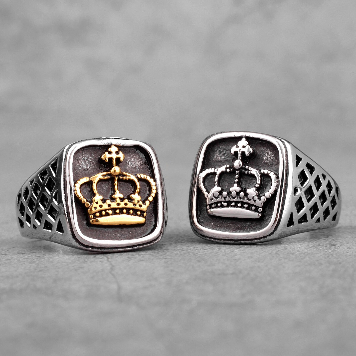 Crown Gold Silver Color Men Kings Rings Punk Hip Hop Trendy Cool Boyfriend Male