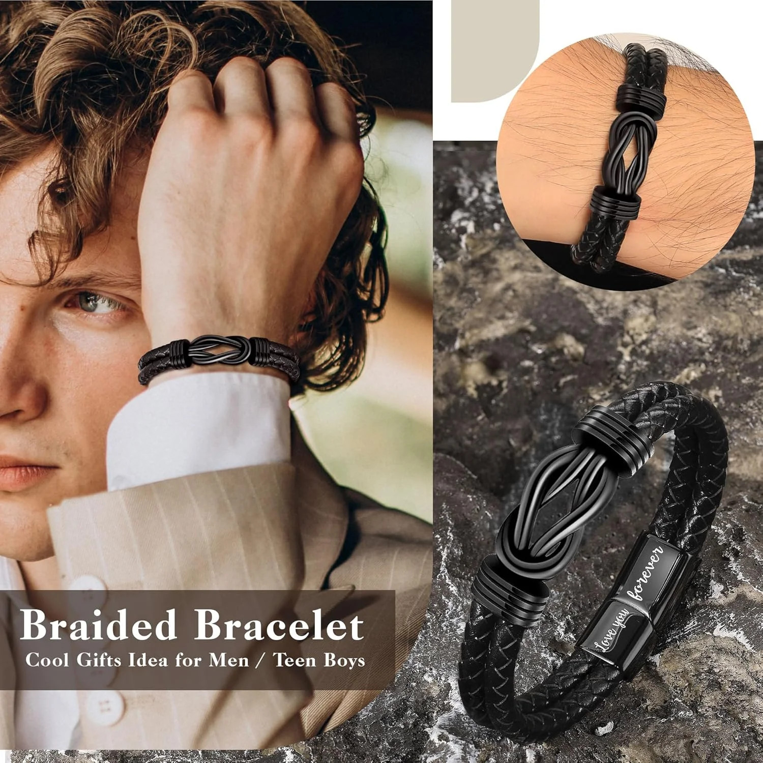 To My Son Gift for Son Bracelet Love from Mom, Dad Forever Birthday, Graduation