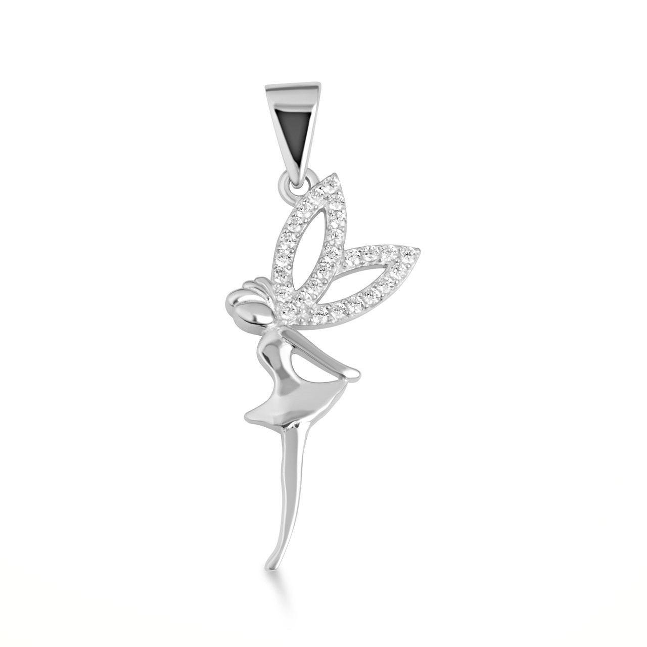 Gold Mystical Fairy CZ Studded Pendant Necklace (Available in Yellow/Rose/White)