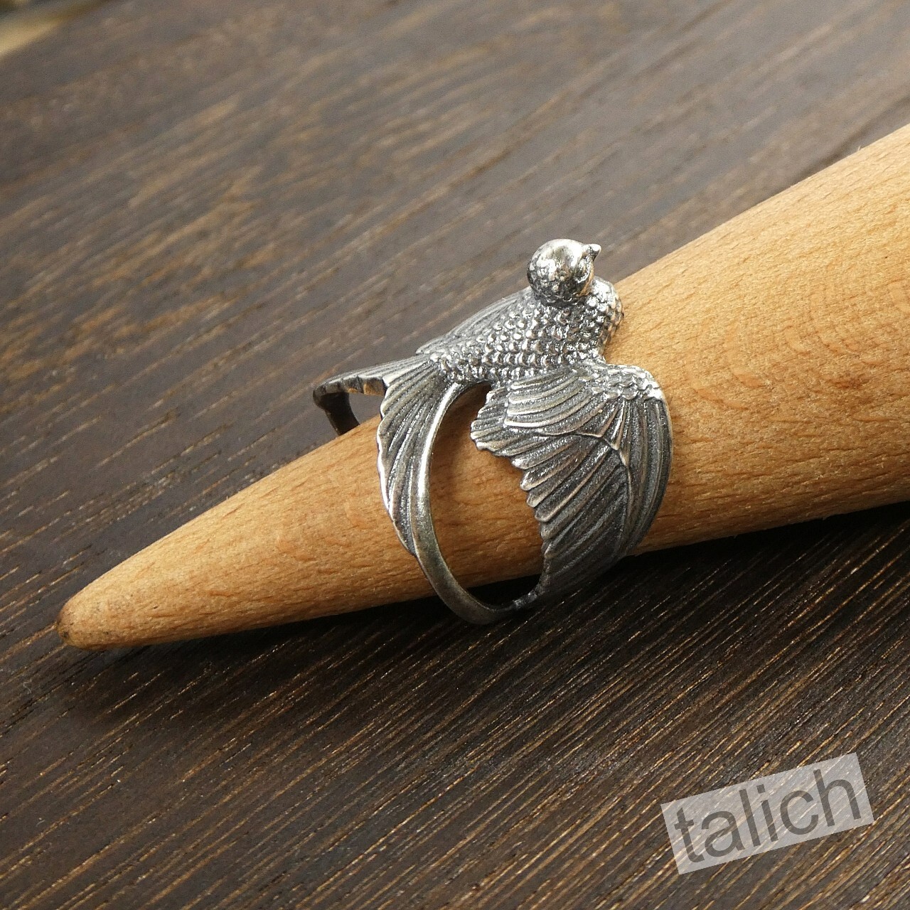 Unique 925 Sterling Silver Detailed Open Wing Bird Swallow Wrap Ring Adjustable