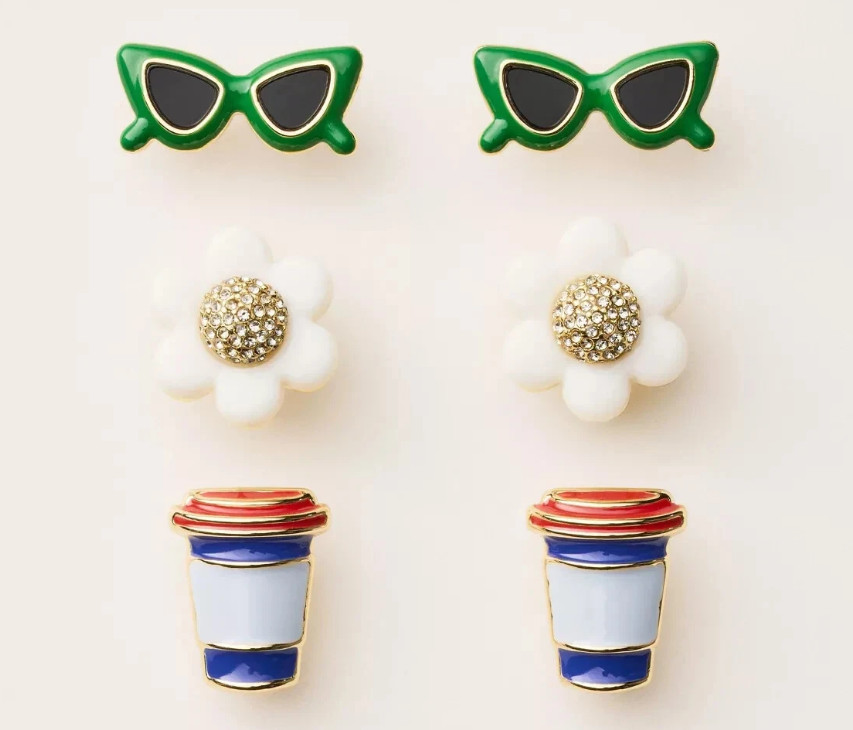 kate spade new york x Target 3-Pair Novelty Stud Earrings Set NEW