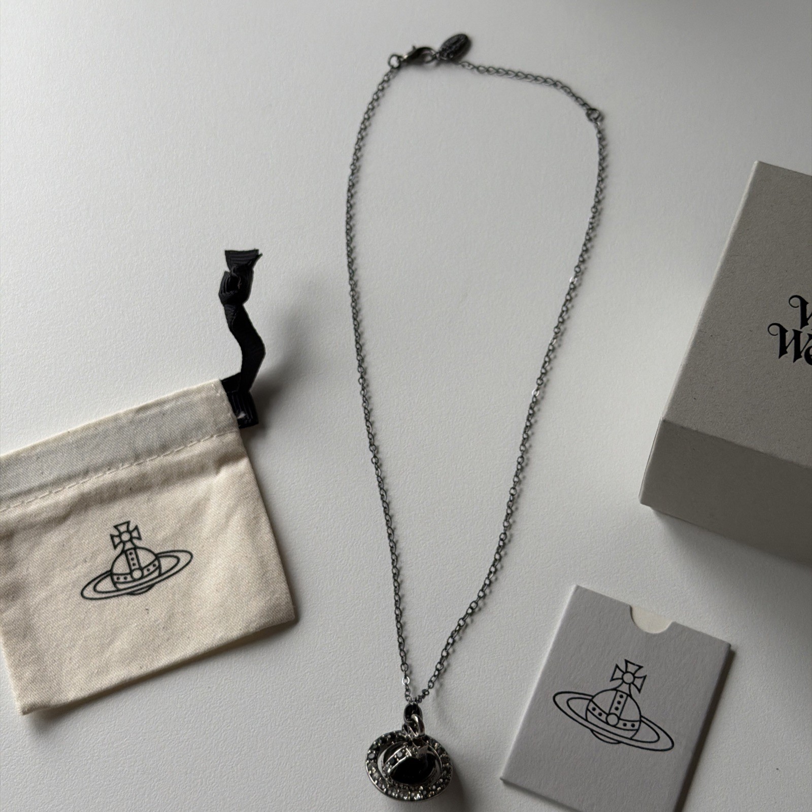 VW Orb Pendant Necklace – Black