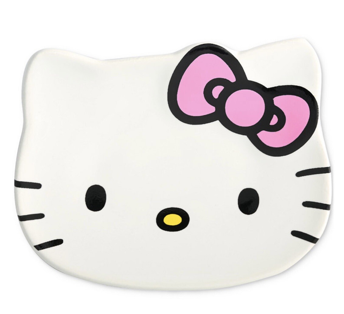 NIB Hello Kitty Enamel Stud Earrings Sterling Silver & Ceramic Trinket Dish