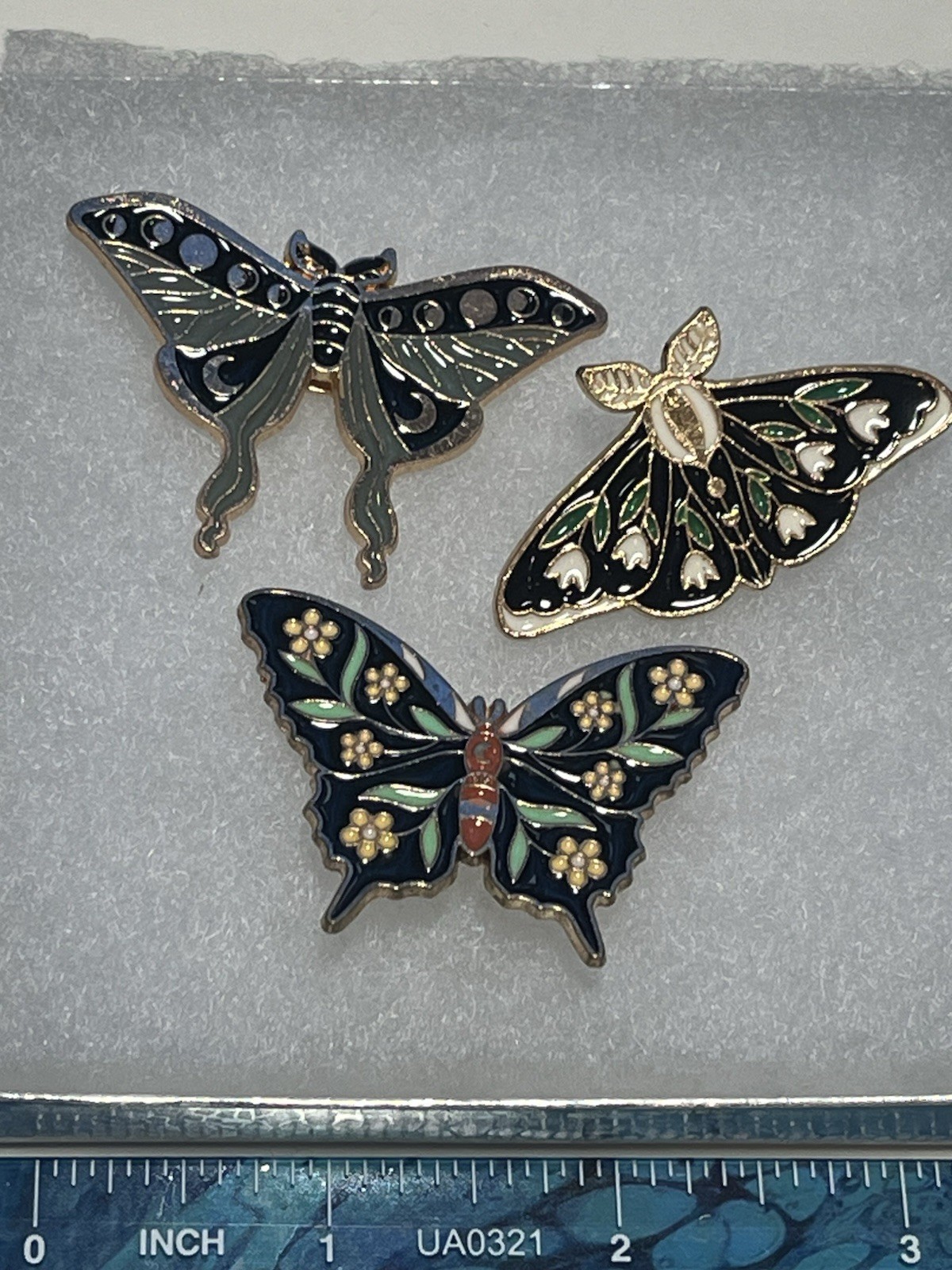 3pc Butterfly Moth Moon Flower Brooch Pin Enamel Lapel Badge Backpack jewelry