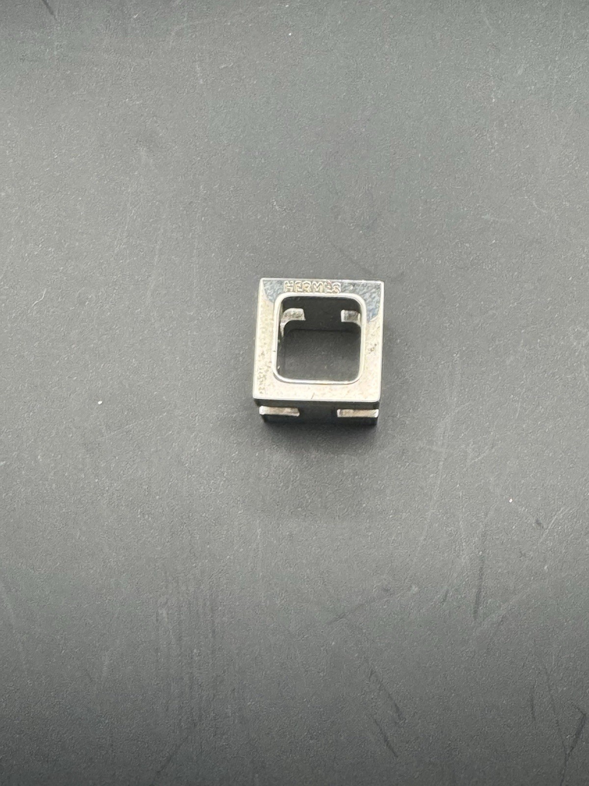 Authentic Hermes H Cube Pendant Bicolour Black And Silver Pendant Only
