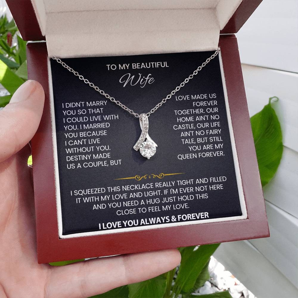 To My Wife Necklace Pendant Romantic Anniversary Birthday Gift