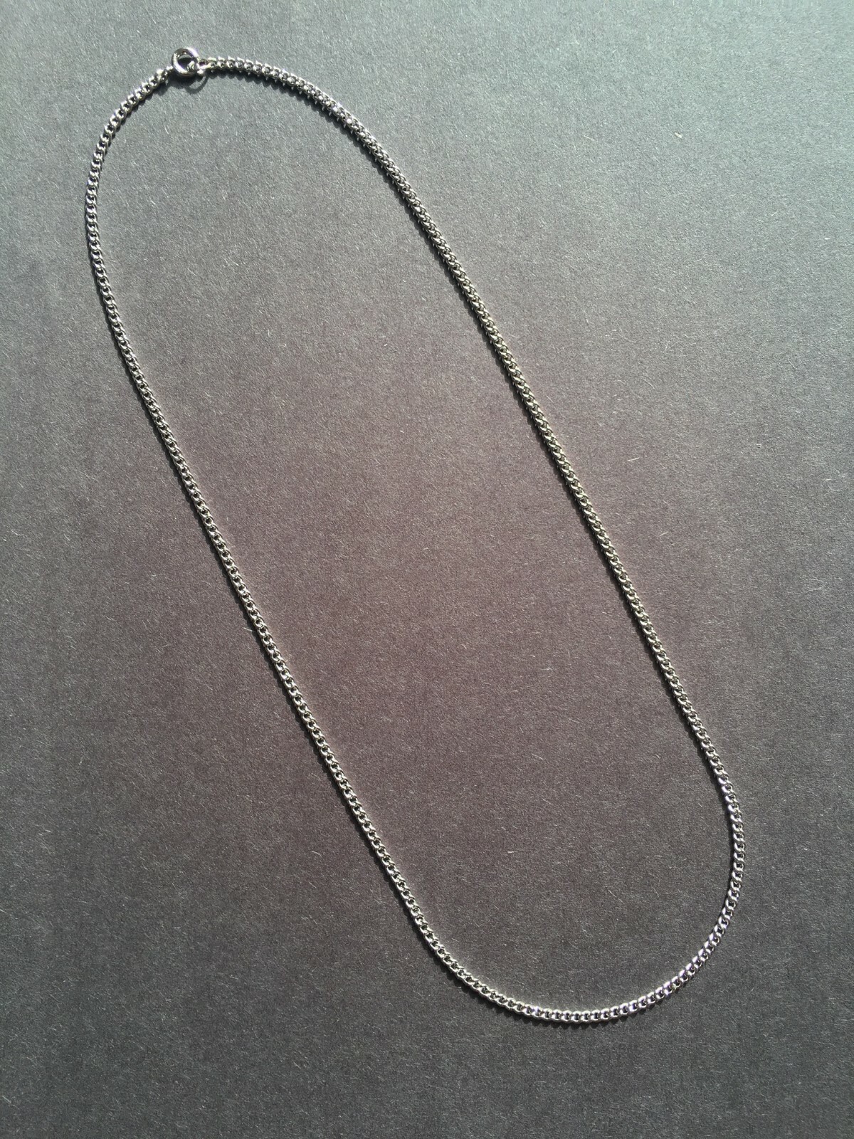 New Women’s Sterling Silver Curb Chain. 18 inch Vintage Choker Jewelry Necklace