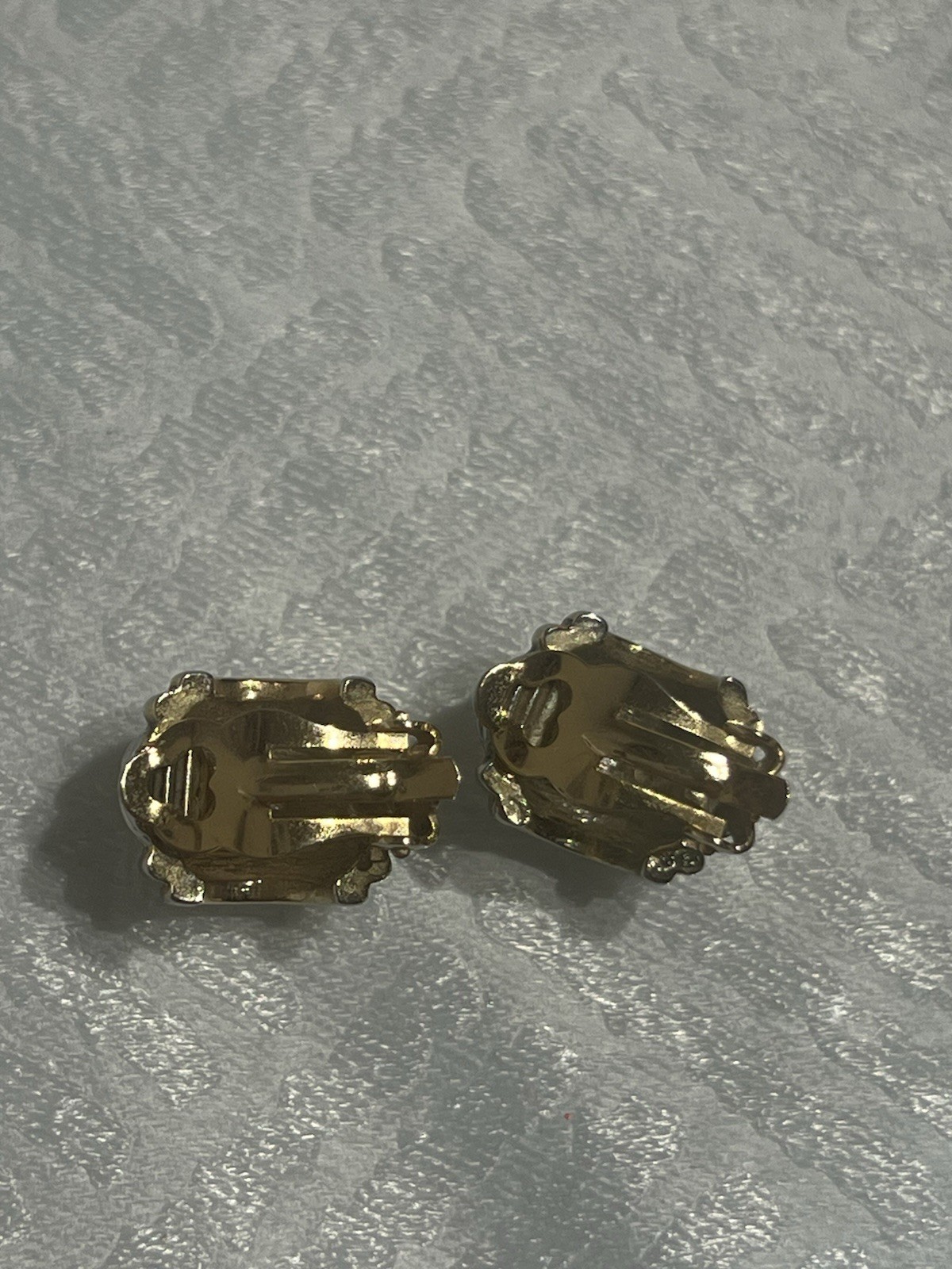 Vintage Two Tone Twisted Cable Hoop Earrings Clip On Omega Back Unbranded