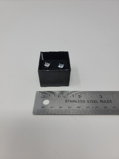 Luvami Stud Earrings Cubic Zirconia Square With Regular Backing