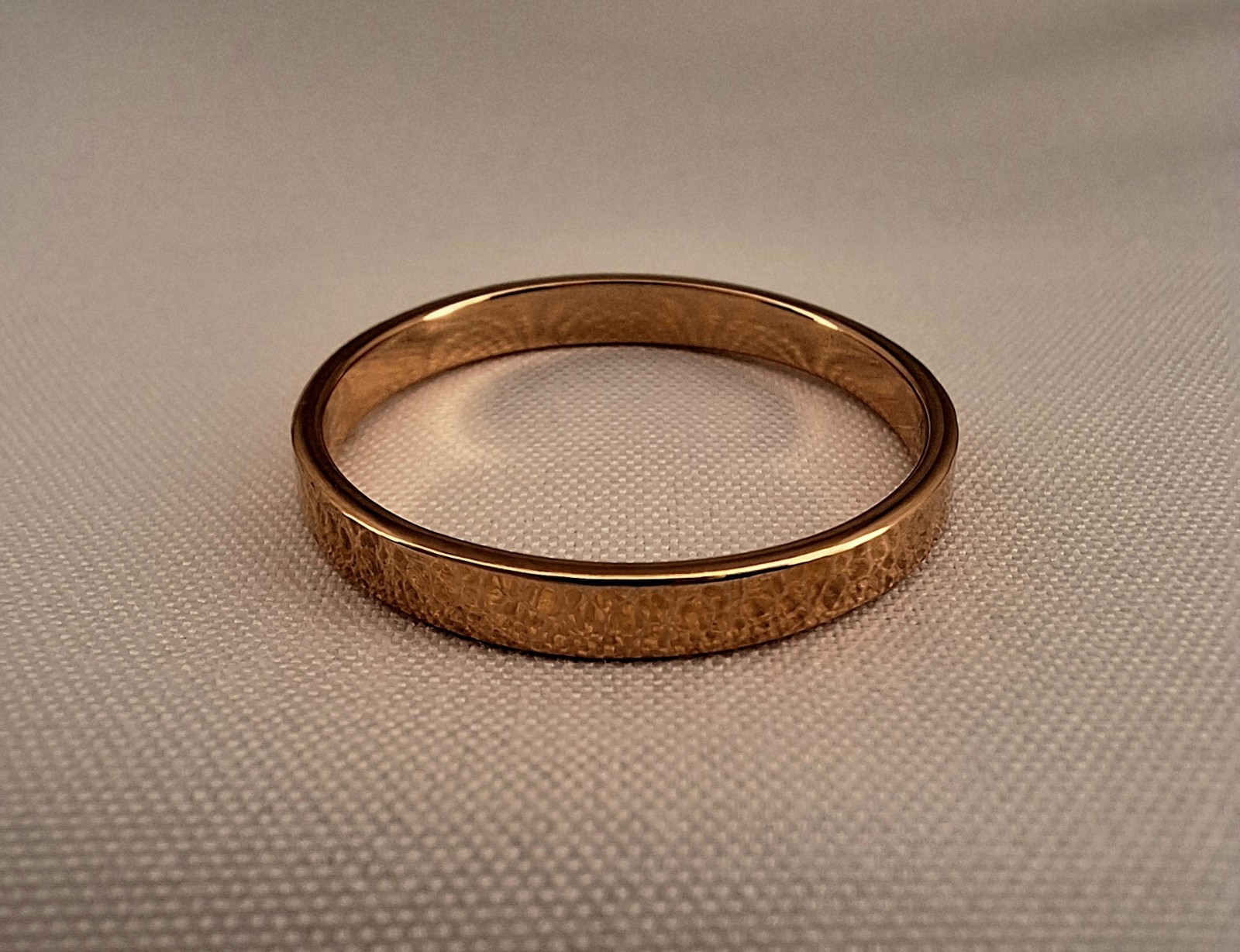 Copper Polished Hammered Band Sizes 4-14