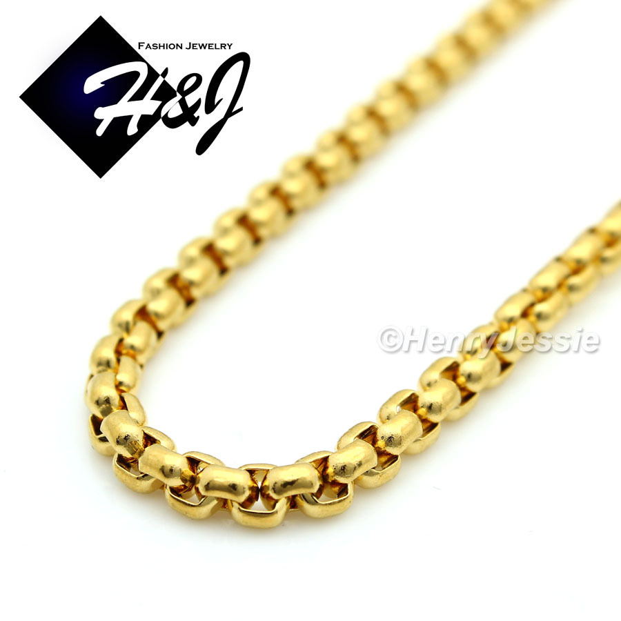20″MEN Stainless Steel 2mm Gold Plated Box Link Chain Necklace Cross Pendant*GP