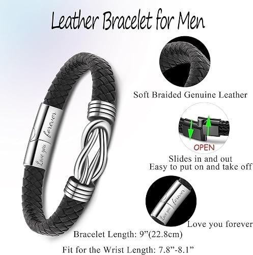 To My Son Gift for Son Bracelet Love from Mom, Dad Forever Birthday, Graduation