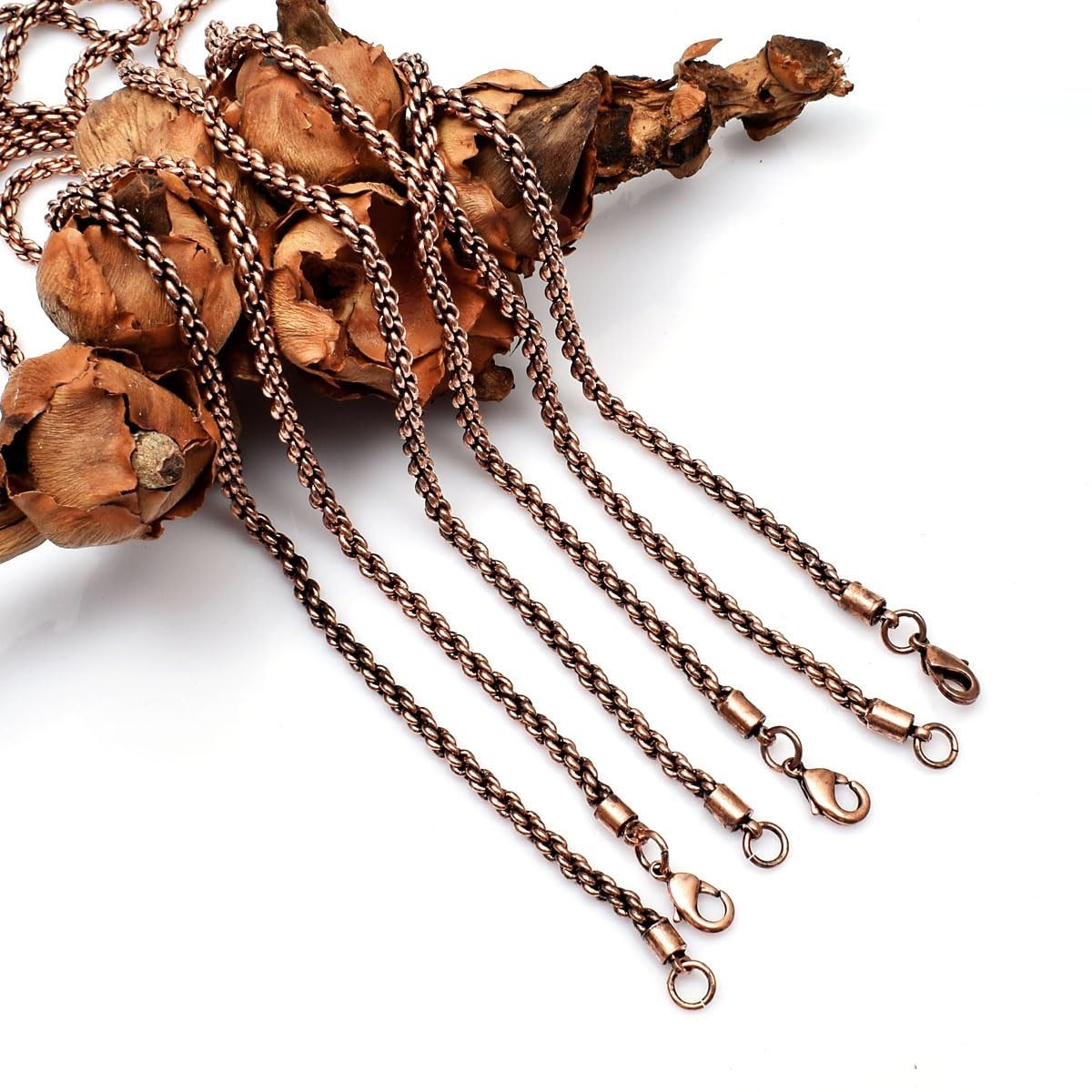 Handmade Solid Copper Rope Chain Necklace – Oxidized 3mm Thick Unisex Jewelry