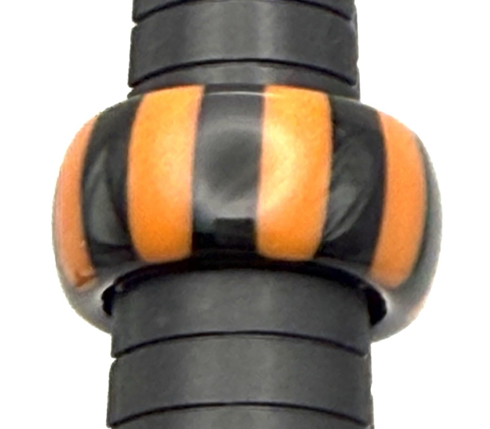 BOLD MARION GODART BLACK & ORANGE STRIPE STATEMENT RING – FRANCE – SZ 8