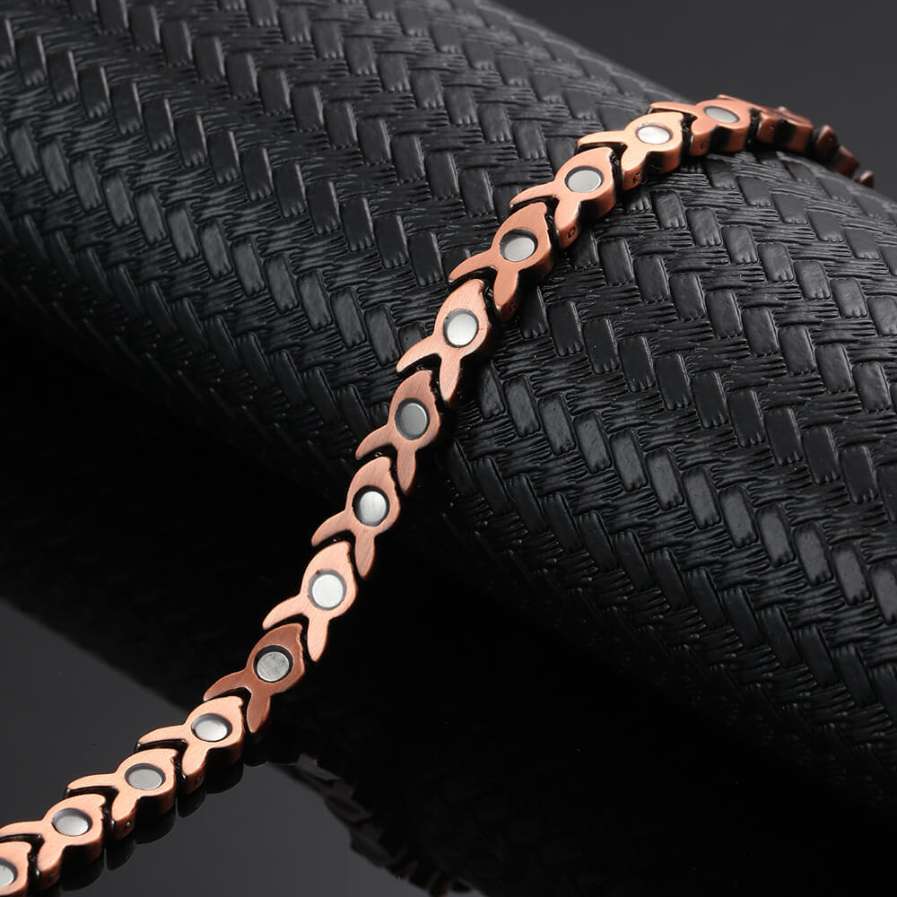Swirl Copper Magnetic Anklet Bracelet Women Restore Balance Energy Power Joy RX