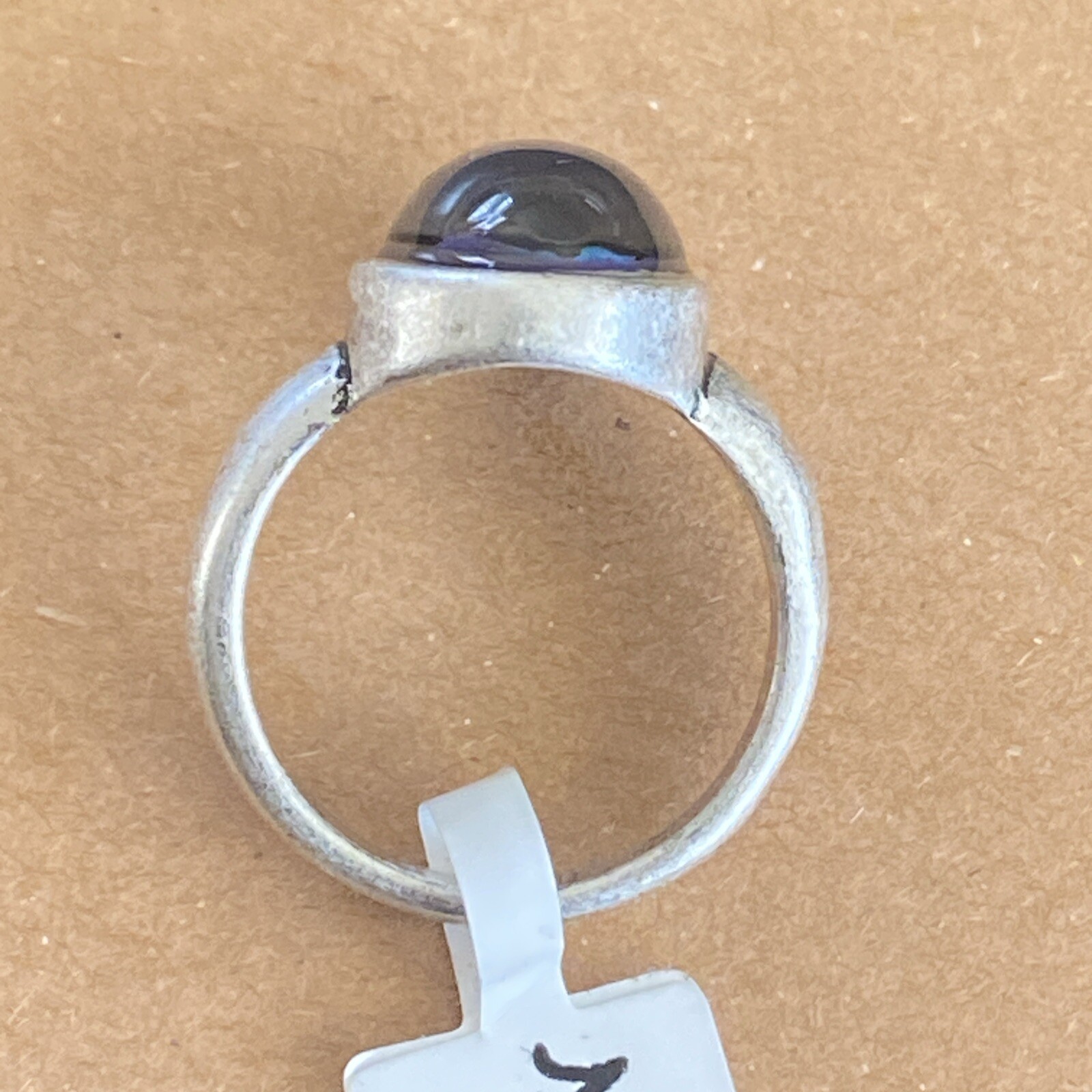 Oval Silver Plated Zinc Alloy Mood Ring Size 8.5 + Gift Box + Color Chart