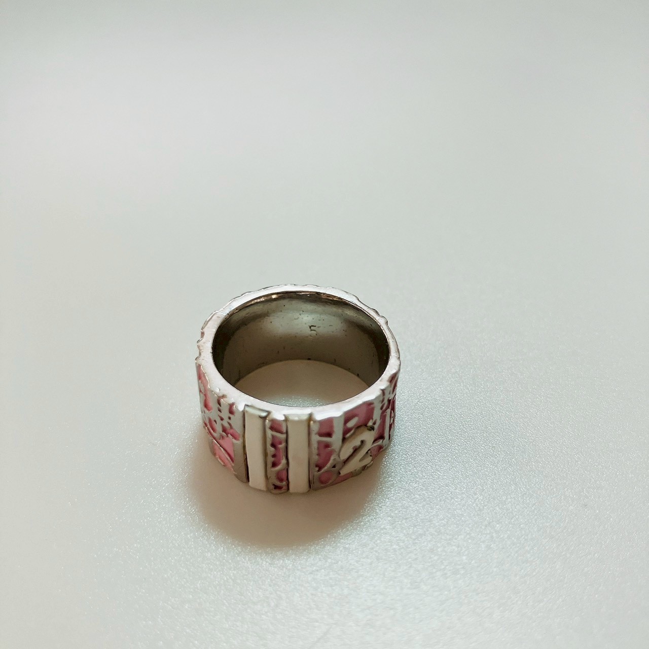 Christian Dior Trotter Pink Silver Ring Japan Import Size 5 US