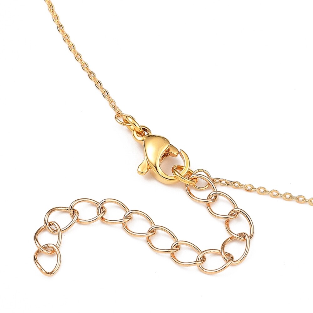Brass Pendant Necklace Stainless Steel Lobster Flower Gold 18″ Z520