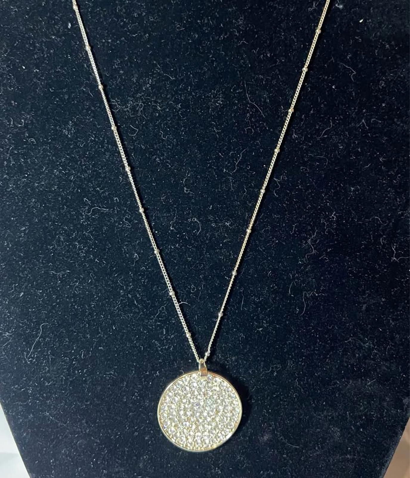 16 in Shiny Silver Tone Necklace in Perfect Condition