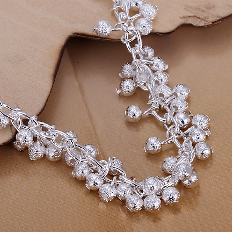 Women’s 925 Sterling Silver Beads Bracelet Size 7-8 Inches 2.5MM Lobster L9