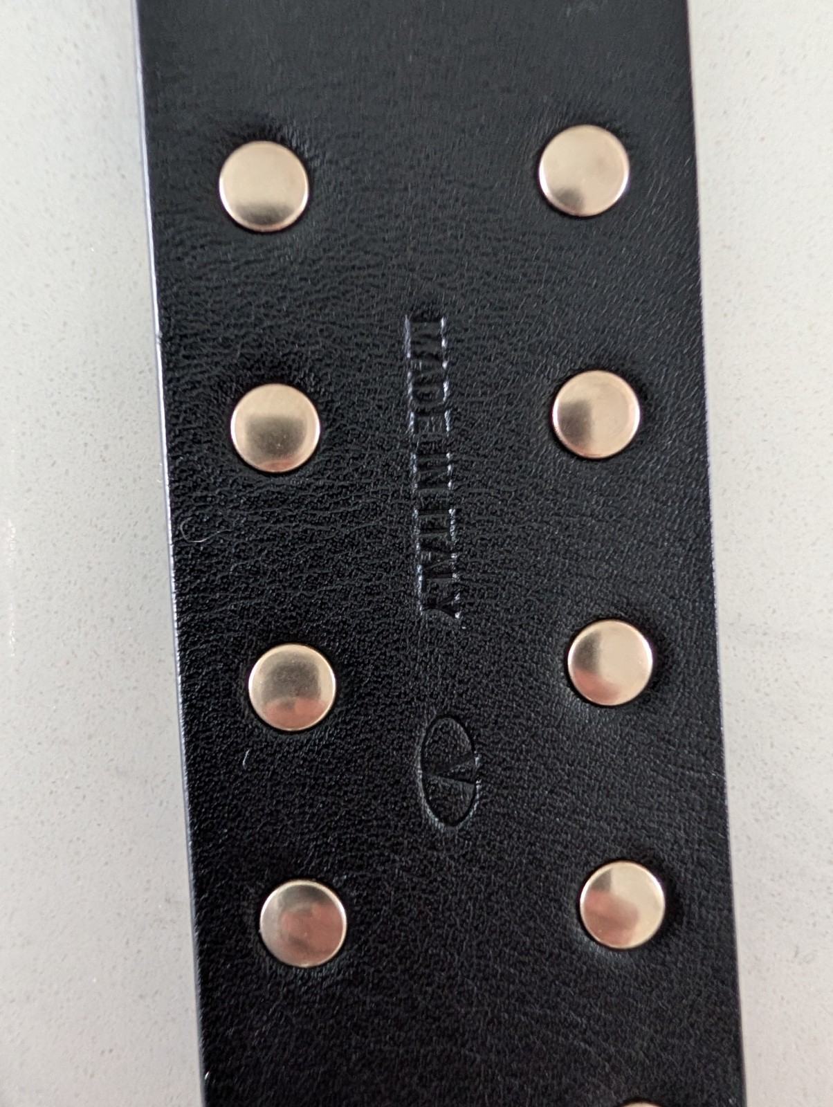 VALENTINO Black Leather Rockstud Wide Cuff Bracelet s Small