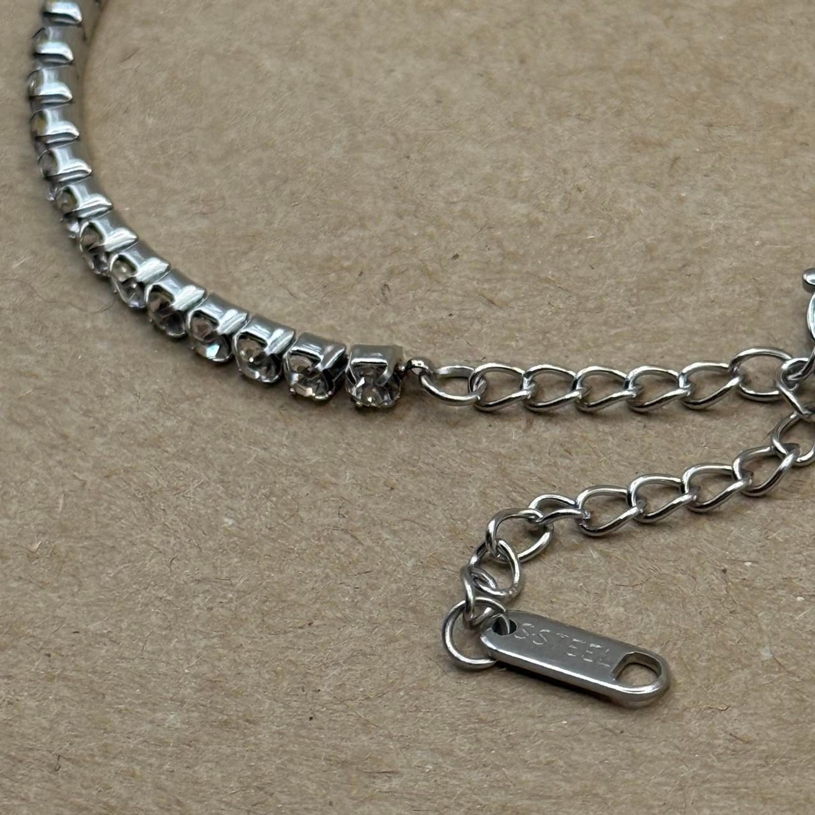 Stainless Steel CZ Tennis Bracelet Silver Cubic Zirconia Stackable Chain