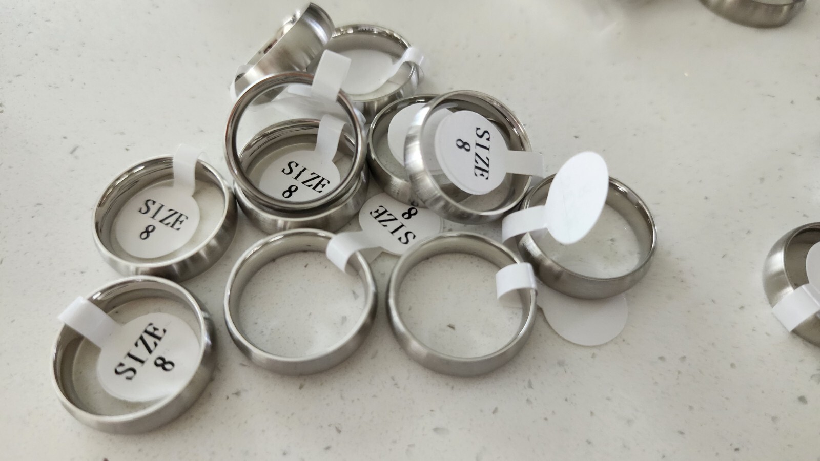 Unisex Women Men Brushed Stainless Steel Rings Lot Jewelry 6 and 8 mm wide