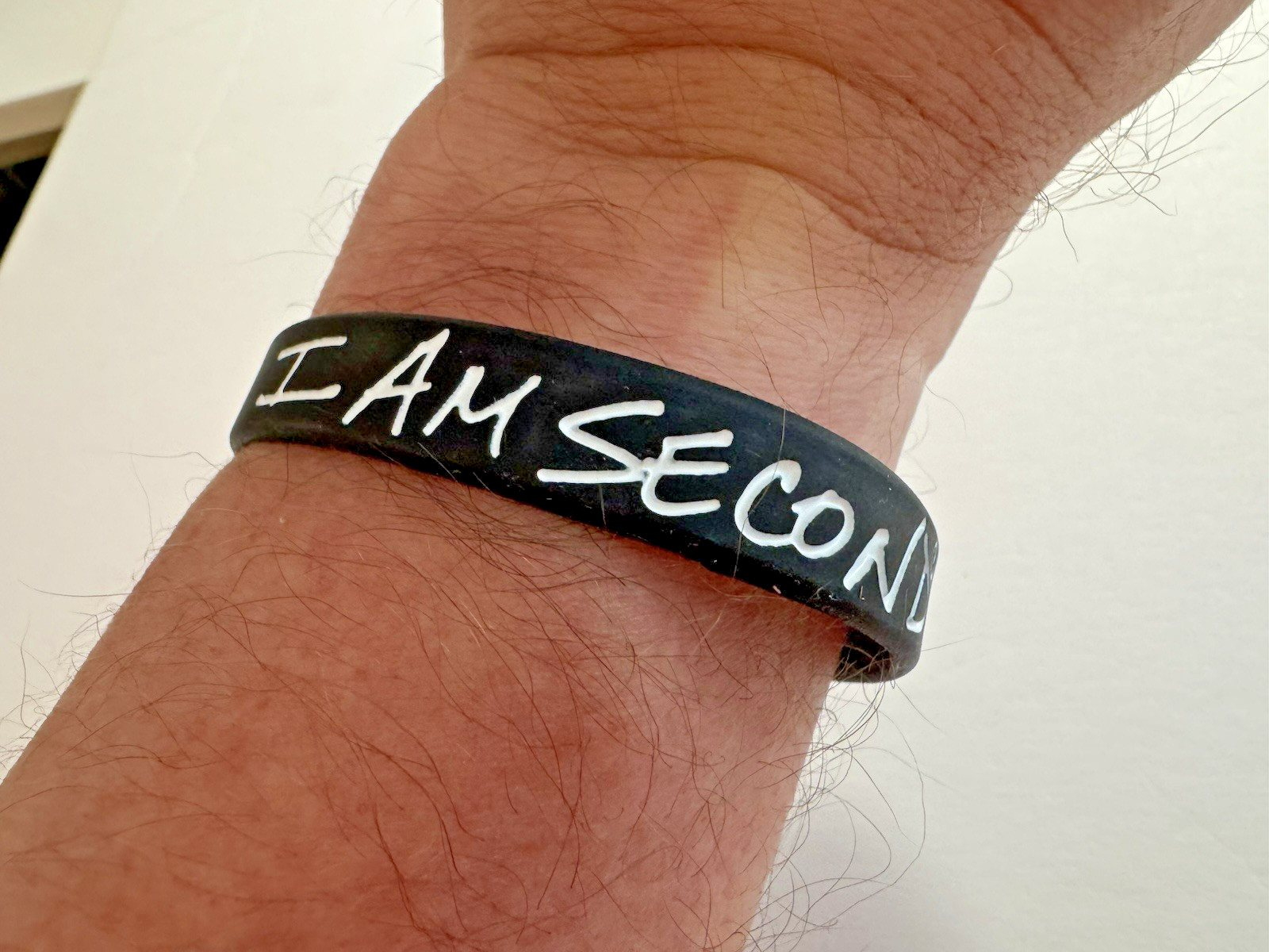2 Pk I Am Second Wristband Black & White Rubber Silicone Bracelet Live For Jesus