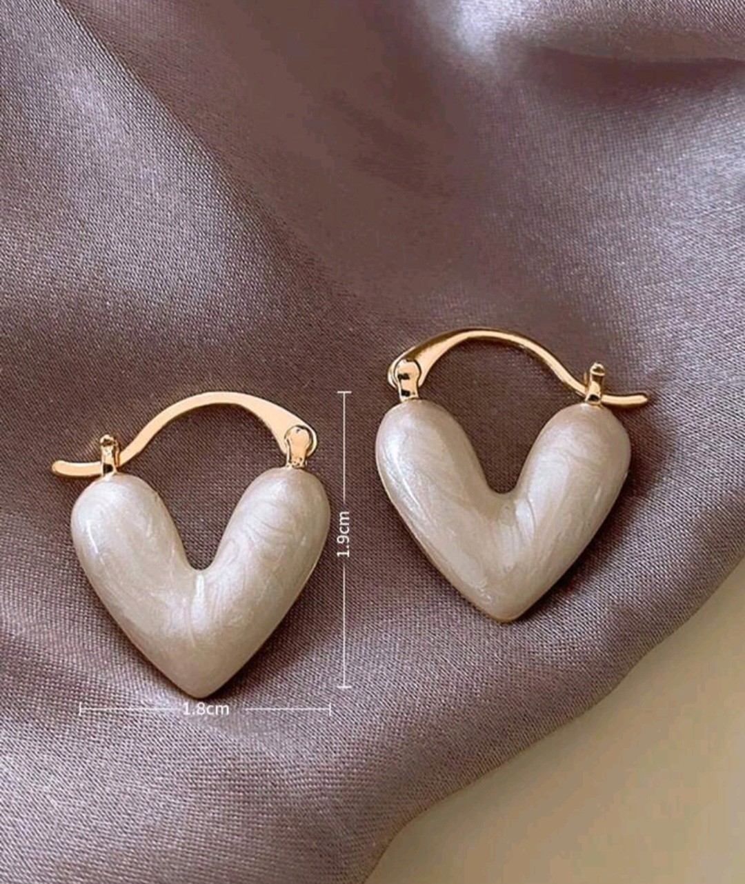 2024 Korean Women’s Heart Hoop Earrings Gold Plated Copper Jewelry Gift