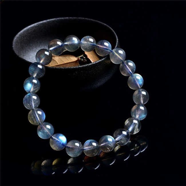 Handmade Natural Moonstone Elastic Stretch Bracelet – 7mm Round Gemstone Bead