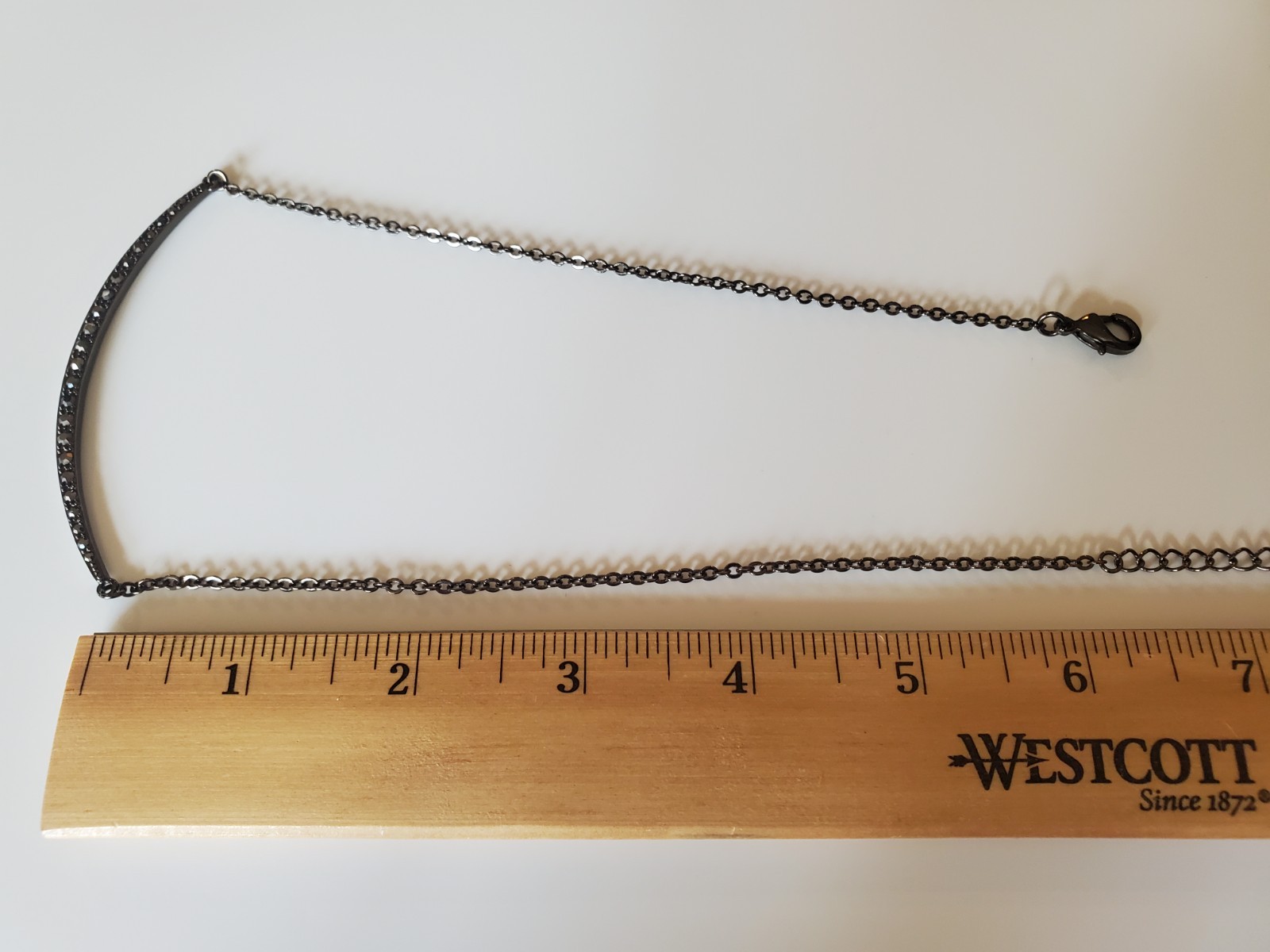 Park Lane Pretty Please Bar Pendant Hematite Black Chain Pave Crystals Necklace