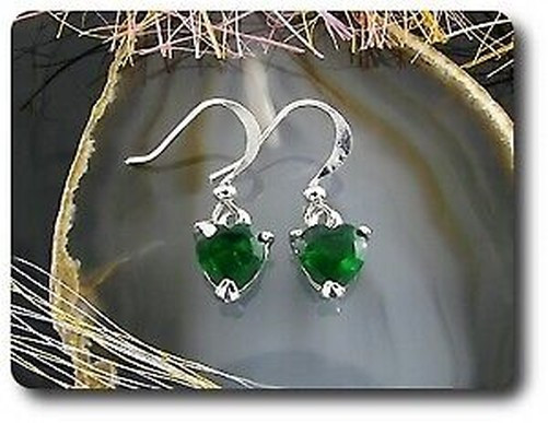 Earrings Emerald 0 3/32×0 9/32in Gold Plated White 18 K&n