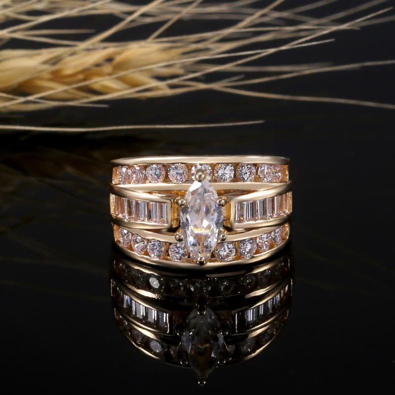 Marquise Cut Lab Created Diamond Wedding Ring Cubic Zircon Diamond Jewellery