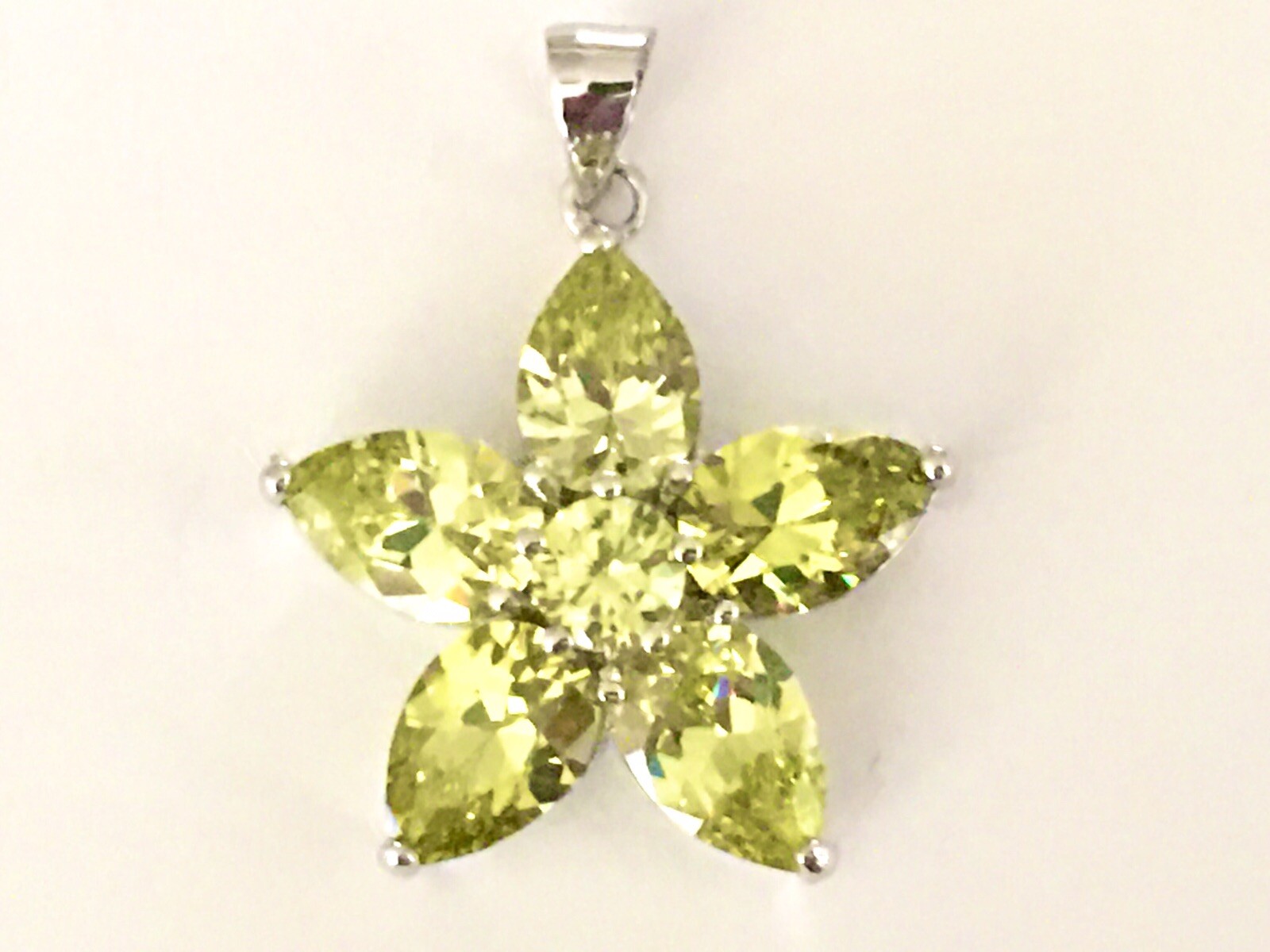 NWOT ~Designer NS 925 STERLING SILVER Vivid Yellow CZ Star Pendant for Necklace