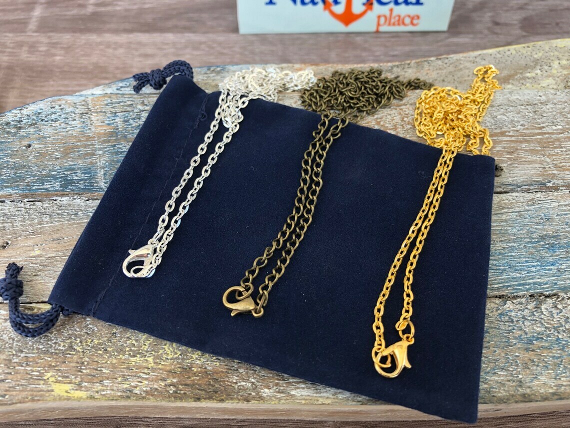 Brass Telescope & Compass Gift Set w/ Velvet Bag / Optional 27″ Chains -Necklace